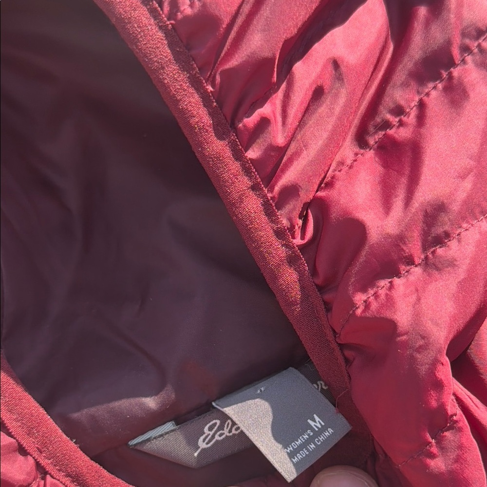 Eddie Bauer Travex Jacket Womens M Maroon Puffer EB 700 Down Insulated Outdoor - Picture 3 of 8